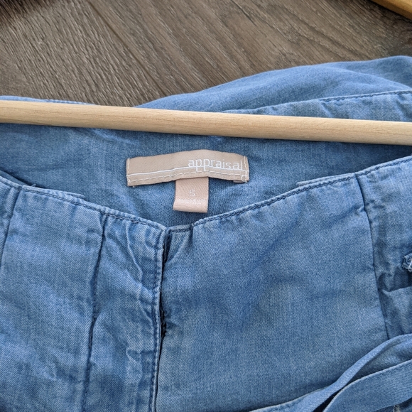 Paper Bag Chambray Wide Leg Pants - Picture 6 of 8